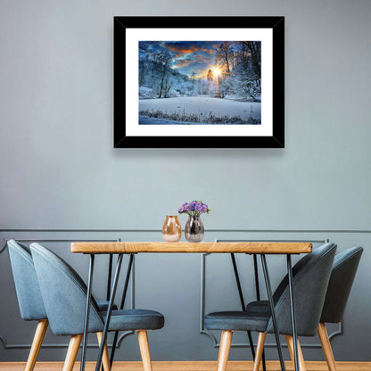 Frozen Forest Lake Wall Art