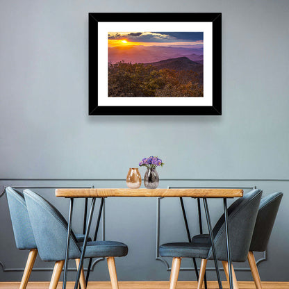 Blue Ridge Sunset Over Autumn Ridges Wall Art