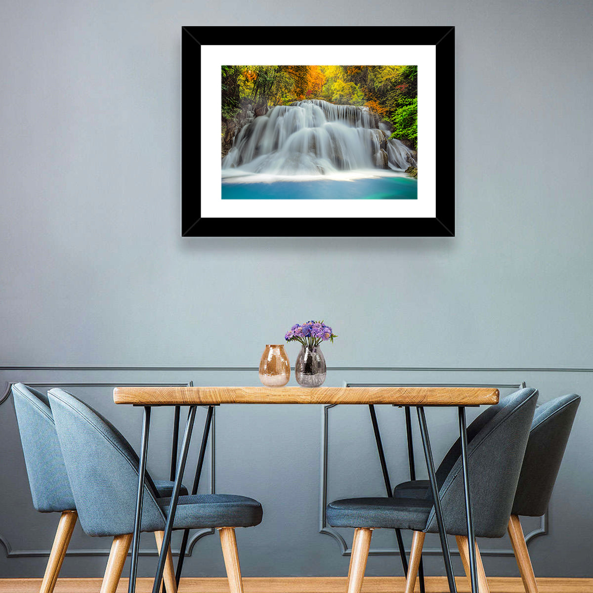 Erawan Falls Cascade Wall Art in a room, landscape