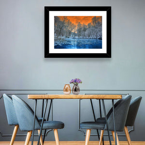 Winter Forest Lake Wall Art