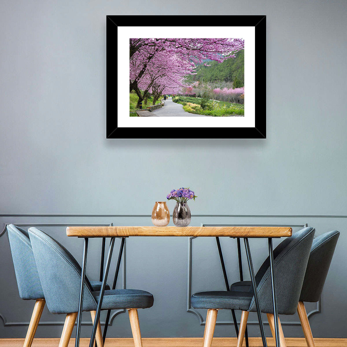 Sakura Garden Taiwan Wall Art in a room, landscape