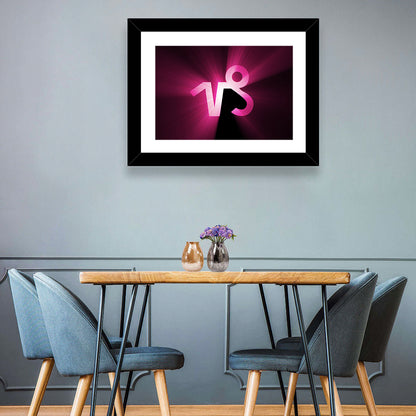 Glowing Capricorn Symbol Wall Art