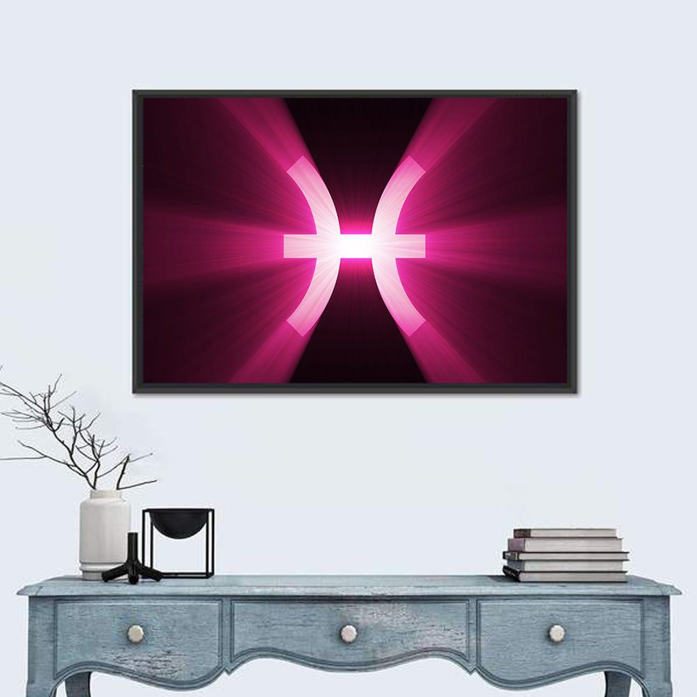 Magenta Pisces Symbol Wall Art