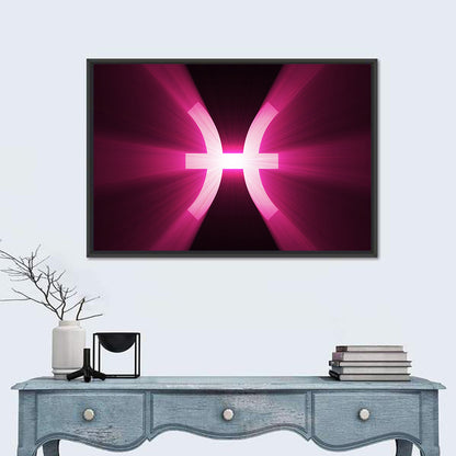 Magenta Pisces Symbol Wall Art