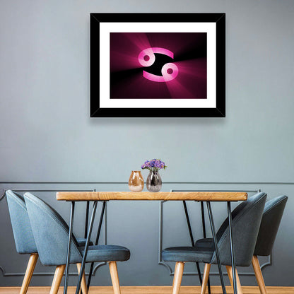 Glowing Pink Cancer Symbol Wall Art