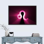 Glowing Magenta Leo Symbol Wall Art
