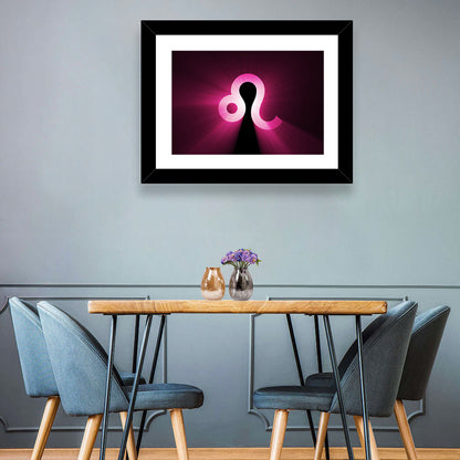 Glowing Magenta Leo Symbol Wall Art