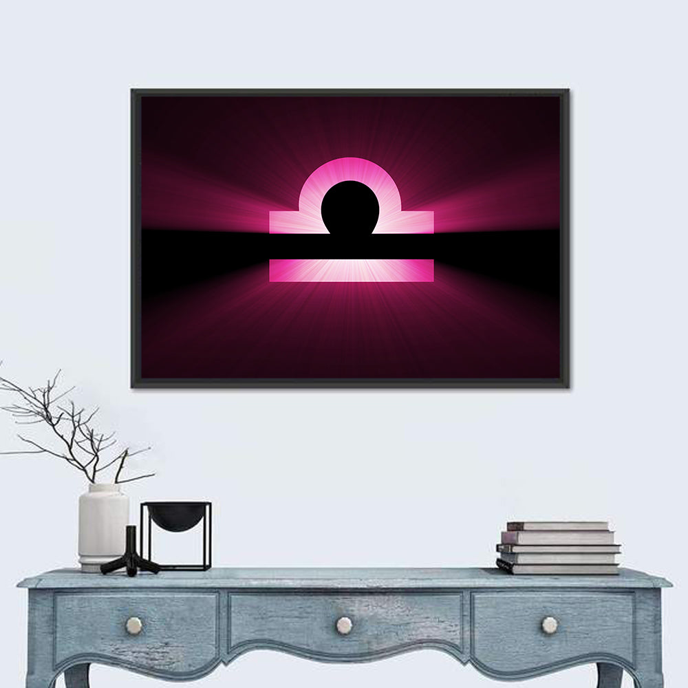 Libra Symbol Neon Glow Wall Art