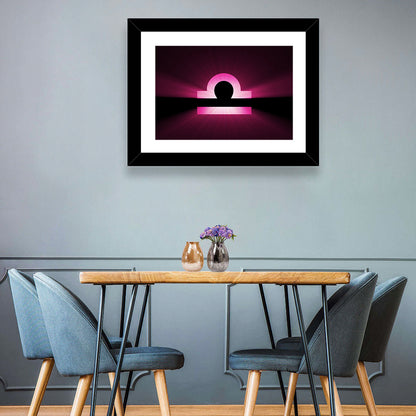Libra Symbol Neon Glow Wall Art