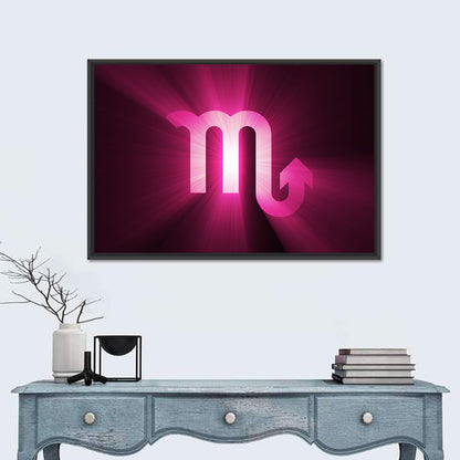 Scorpio Glyph with Magenta Burst Wall Art