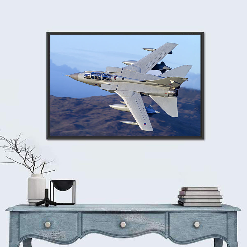 Tornado Gr4 in Flight Wall Art in a room, landscape