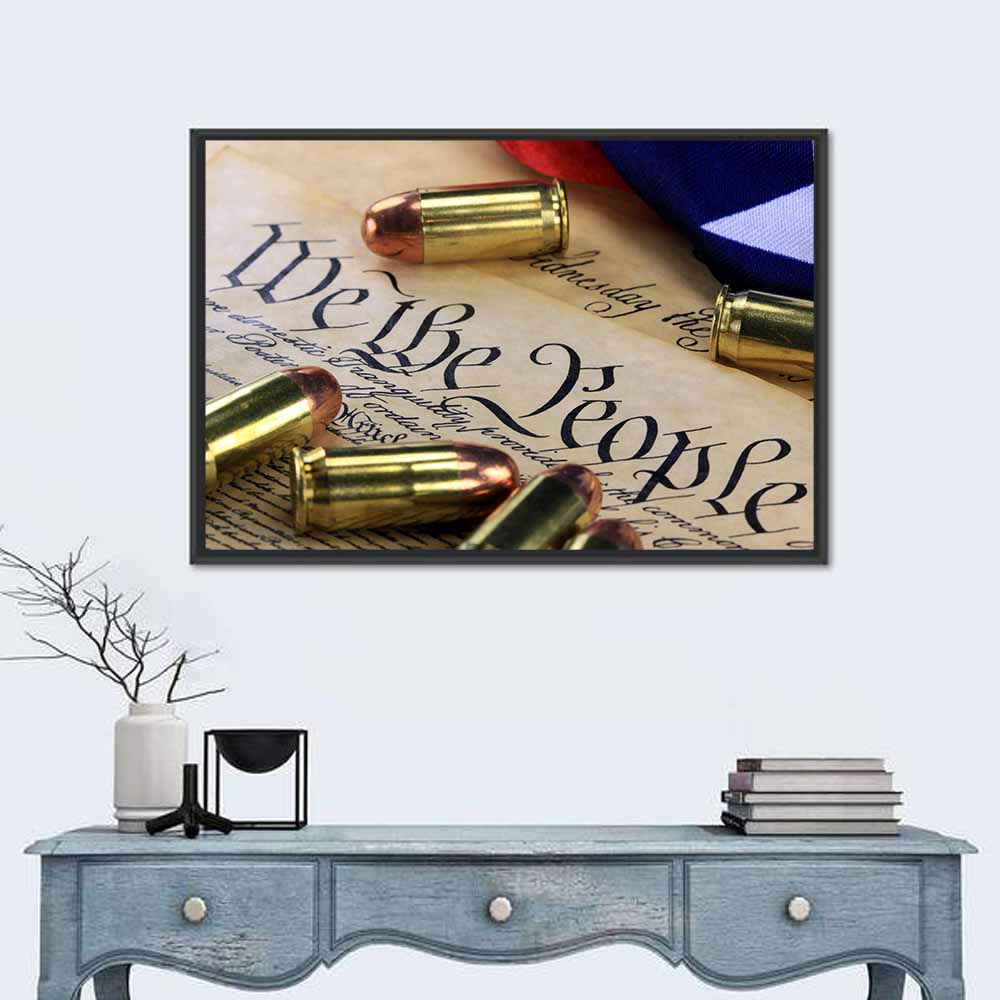 Second Amendment Bullets on Constitution Wall Art