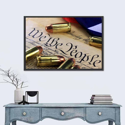 Second Amendment Bullets on Constitution Wall Art