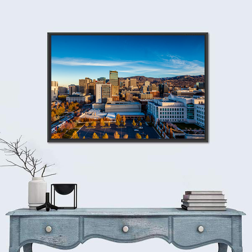 Salt Lake City Skyline at Golden Hour Wall Art