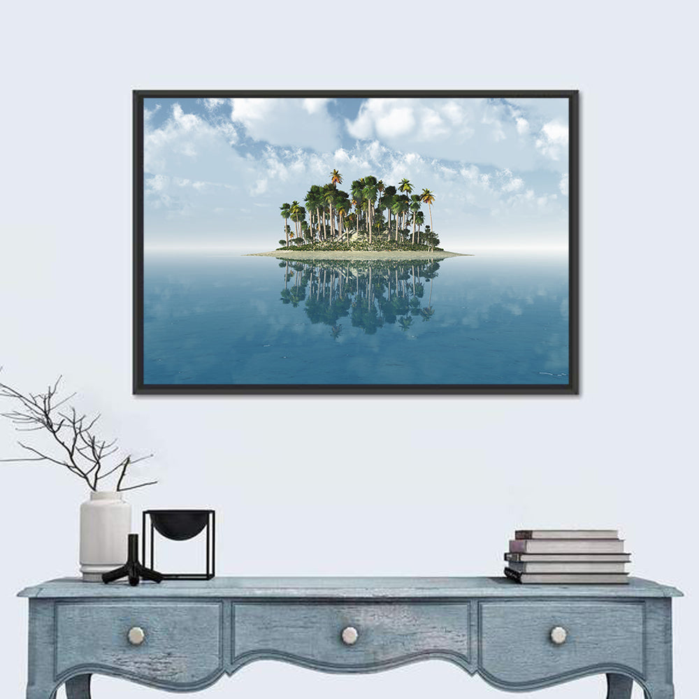 Tropical Island Mirror Reflection Wall Art