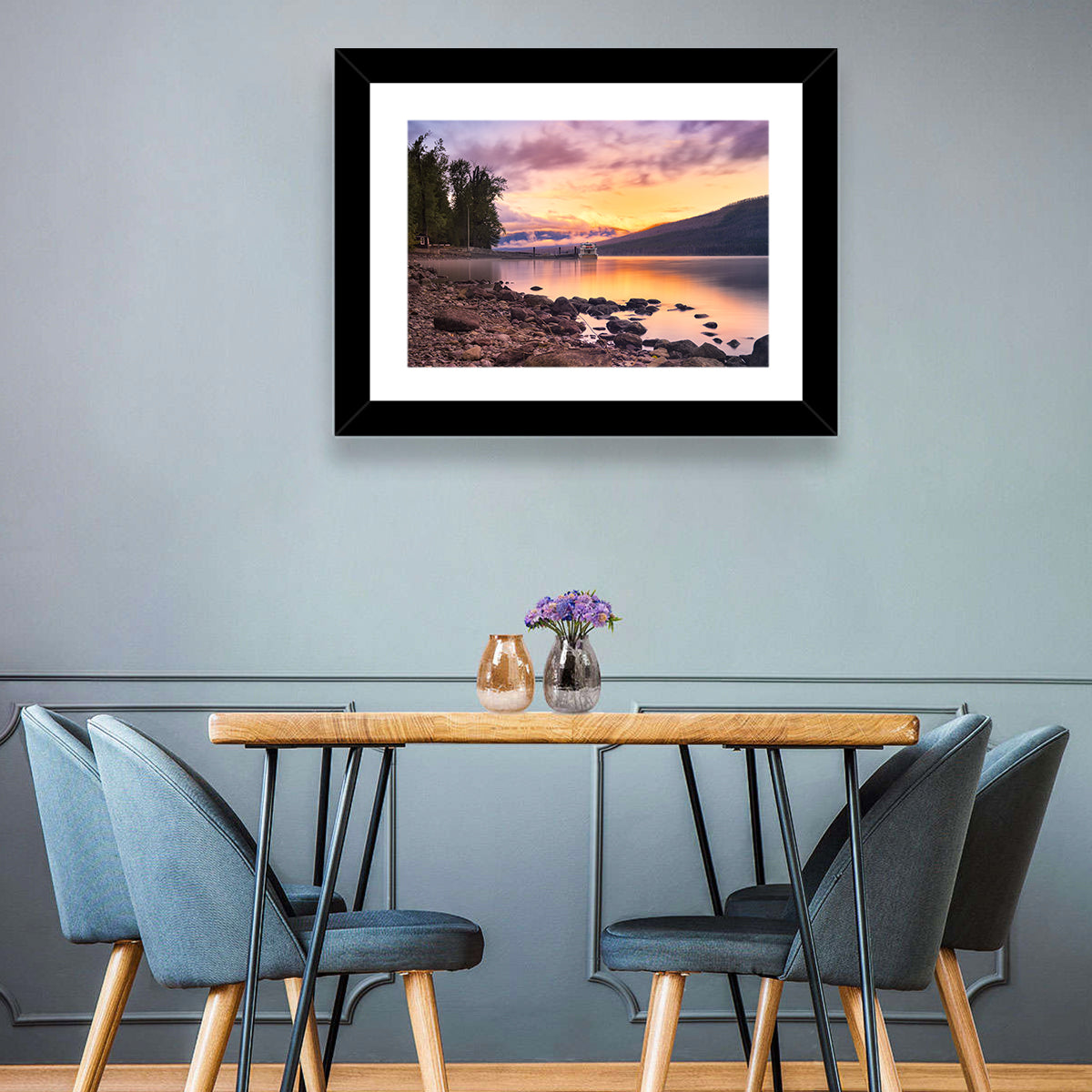 Lake Mcdonald Sunset Reflection Wall Art