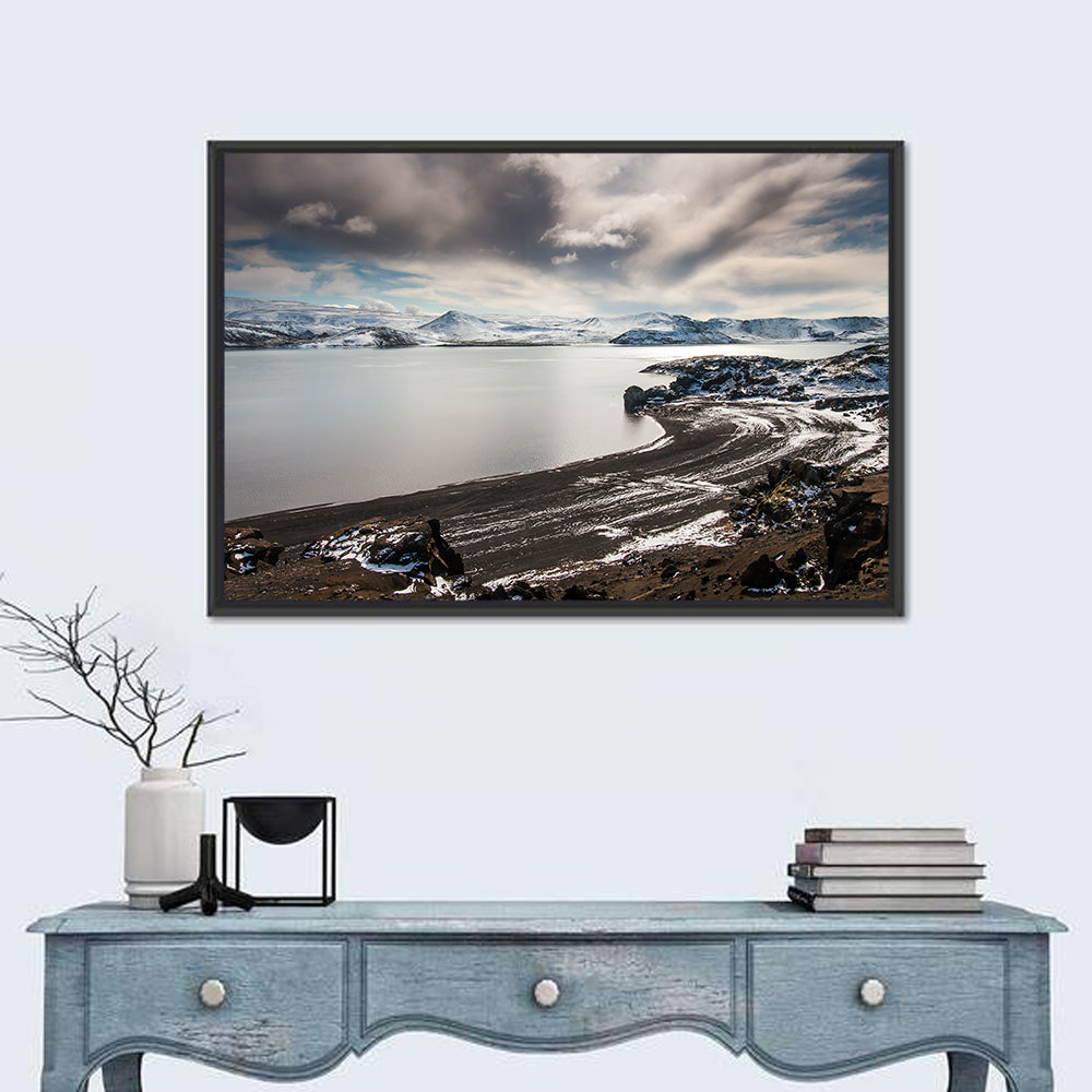 Kleifarvatn Black Sand Shore Wall Art