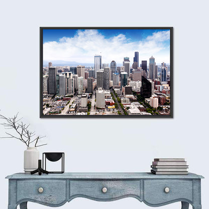 Aerial Seattle Skyline Cityscape Wall Art