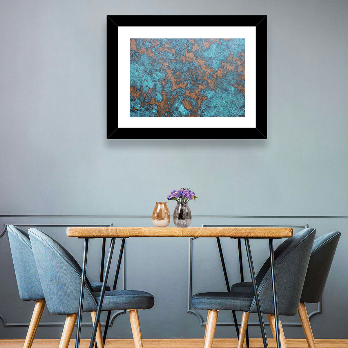 Oxidized Copper Patina Abstract Wall Art
