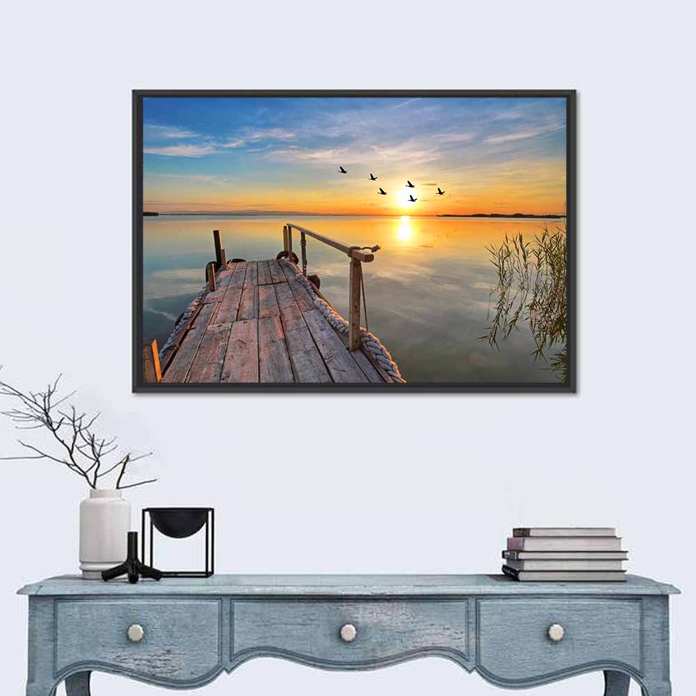 Wooden Pier at Sunset Wall Art