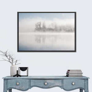 Misty Forest Lake Wall Art