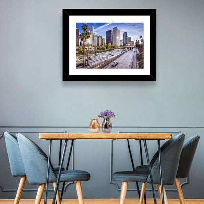 Los Angeles Freeway to Downtown Skyline Wall Art