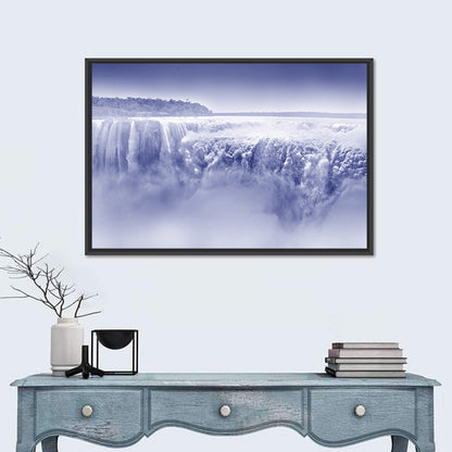 Iguazu Falls Blue Monochrome Wall Art