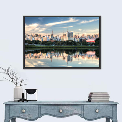 Ibirapuera Park Golden Hour Reflection Wall Art