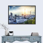 Coastal Power Plant at Sunrise Wall Art