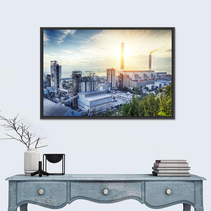 Coastal Power Plant at Sunrise Wall Art
