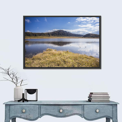 Mount Aso Lake Reflection Wall Art