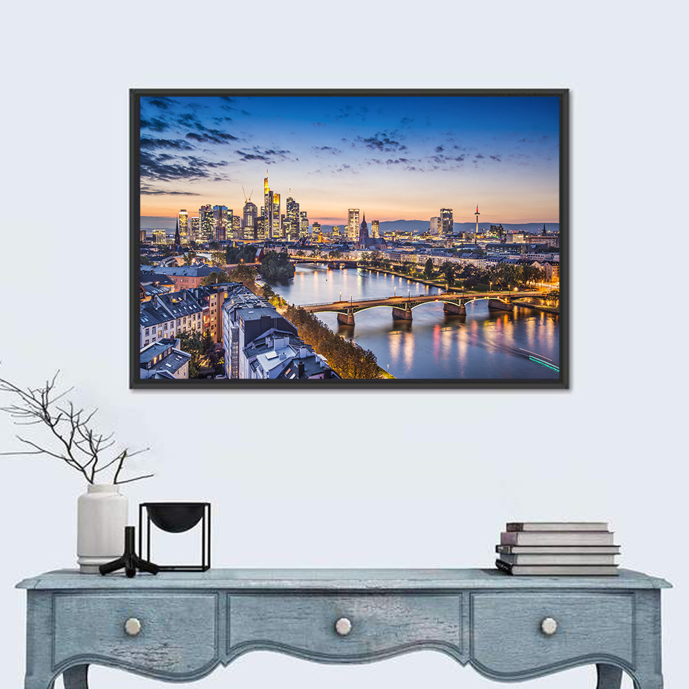 Frankfurt Twilight Skyline Wall Art