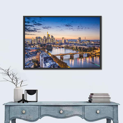 Frankfurt Twilight Skyline Wall Art
