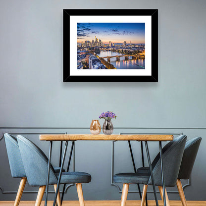 Frankfurt Twilight Skyline Wall Art