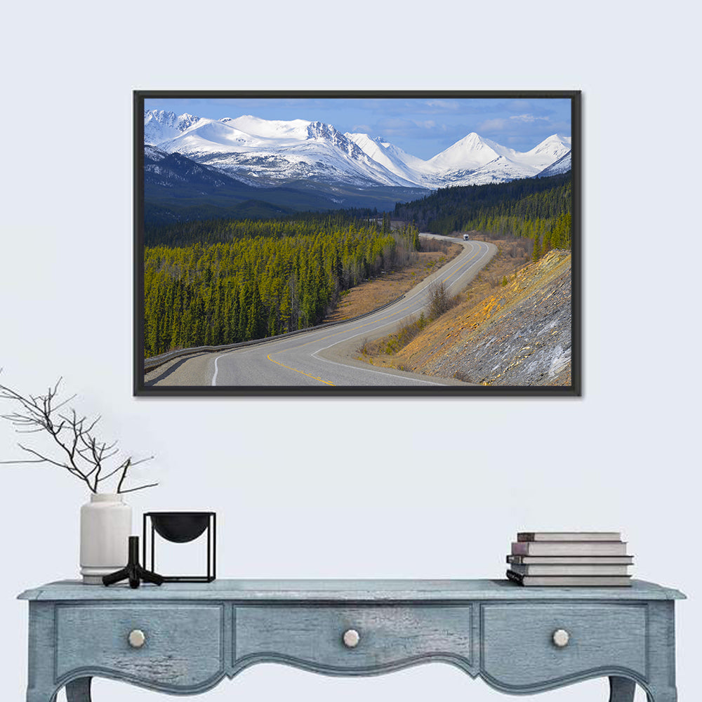 Alaska Highway Winding Road and Rv Wall Art in a room, landscape