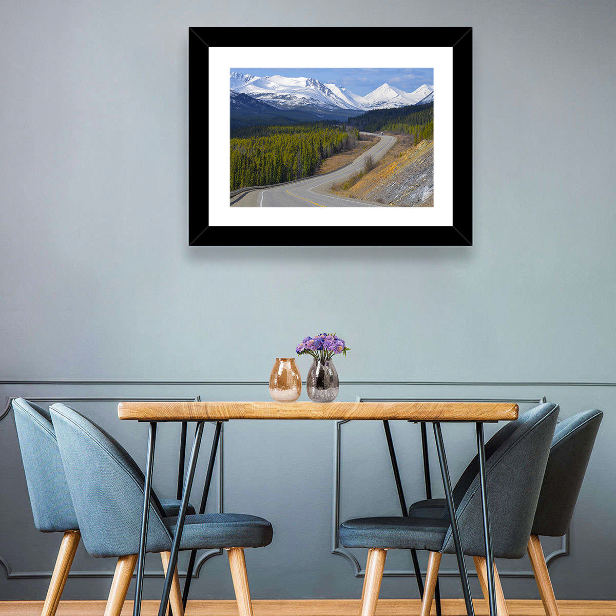 Alaska Highway Winding Road and Rv Wall Art in a room, landscape