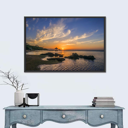 Roatan Pier Sunset Wall Art