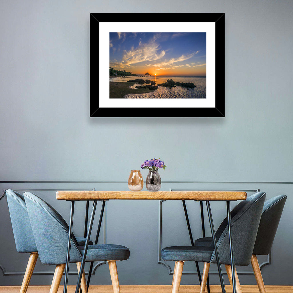 Roatan Pier Sunset Wall Art