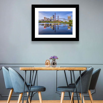 Birmingham Skyline Reflection at Twilight Wall Art