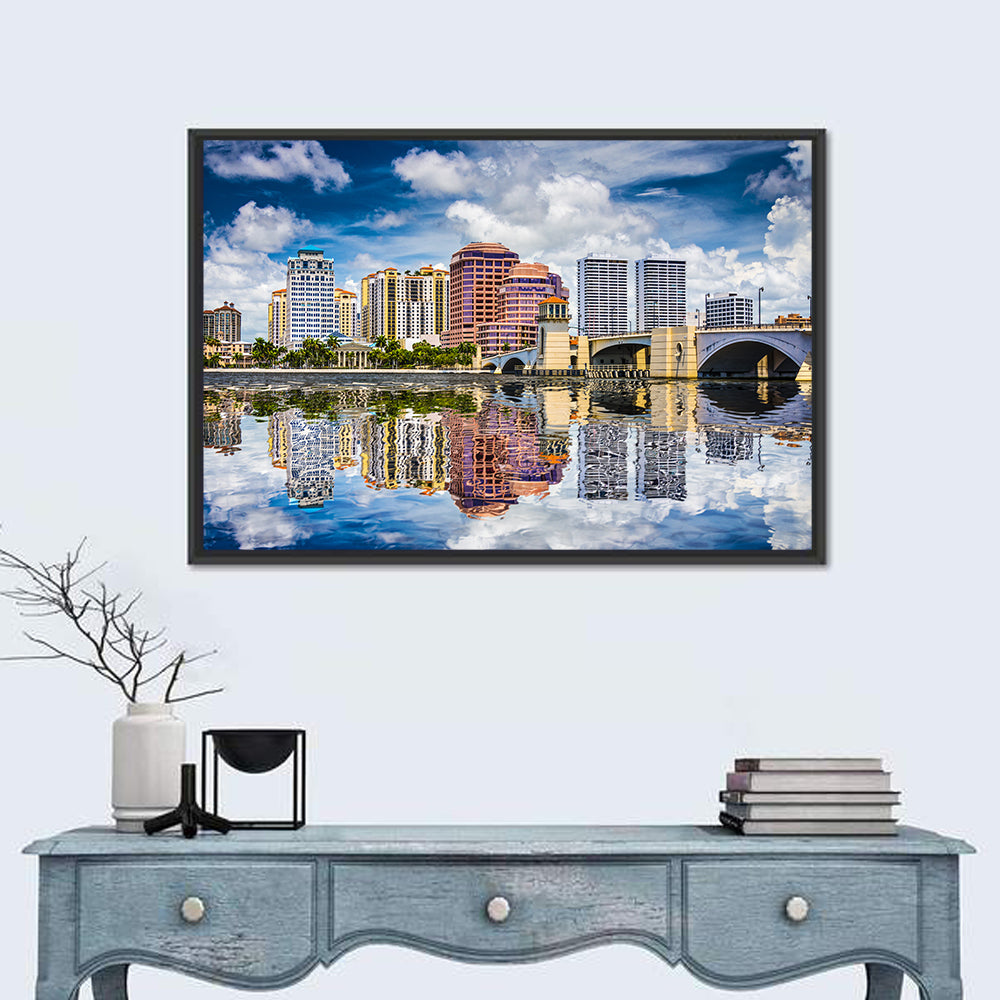 West Palm Beach Skyline Reflection Wall Art