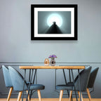 Moonlit Mountain Hut Wall Art