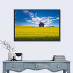 Red Barn in Golden Wheat Field Wall Art