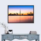 Dubai Skyline at Dusk Wall Art
