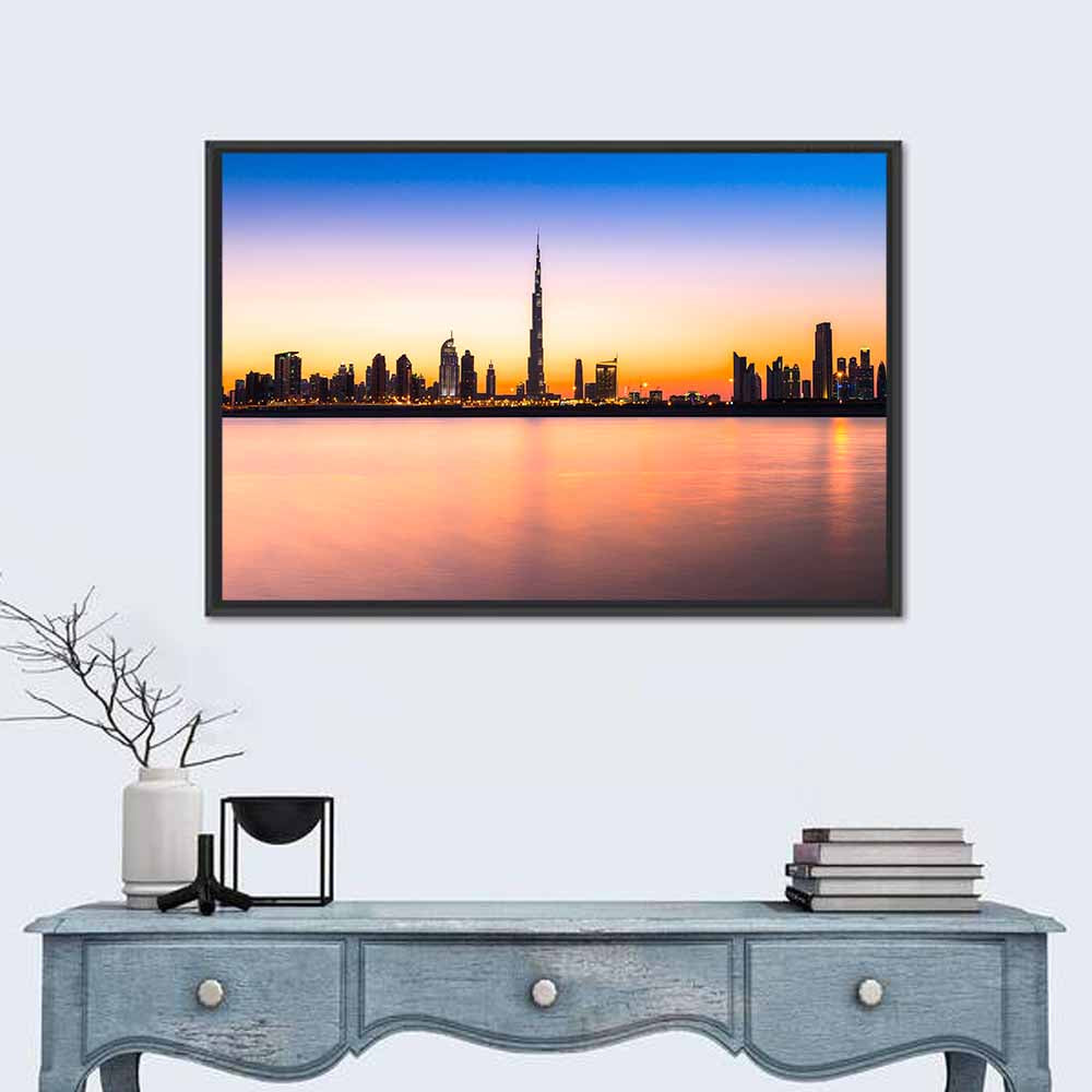 Dubai Skyline at Dusk Wall Art