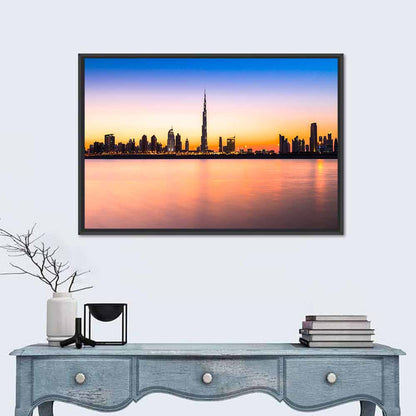 Dubai Skyline at Dusk Wall Art