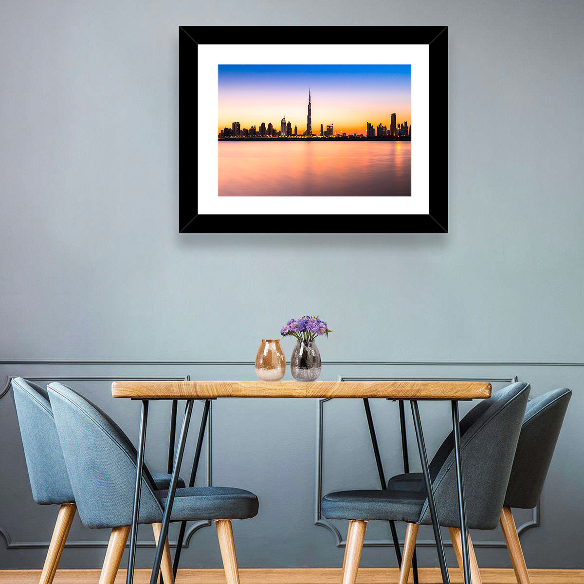 Dubai Skyline at Dusk Wall Art