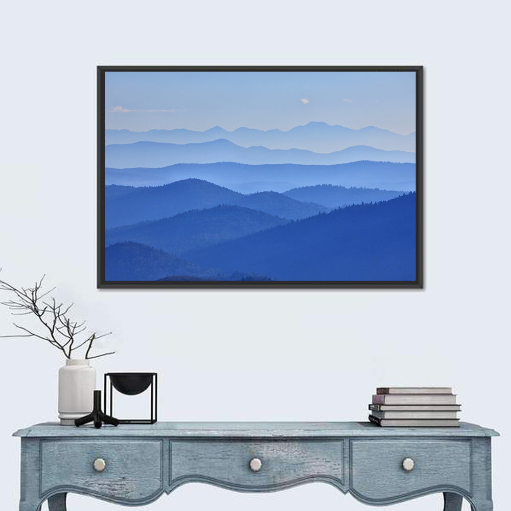 Misty Blue Mountain Valley Wall Art