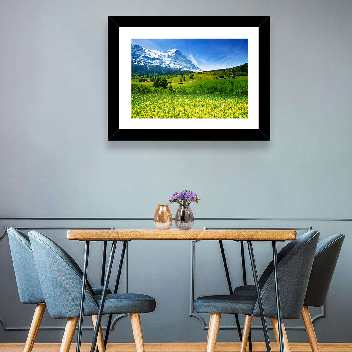 Alpine Wildflower Meadow Wall Art in a room, landscape