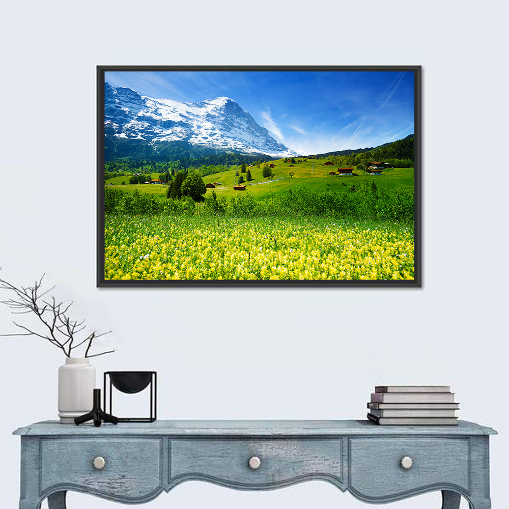 Alpine Wildflower Meadow Wall Art in a room, landscape