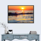 Lake Michigan Sunset Waves Wall Art